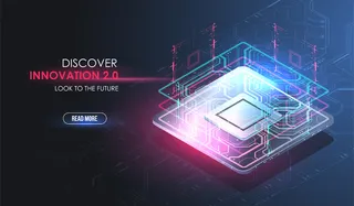 Cpu概念与未来的hud元素。数字芯片。人工智能。电路板。