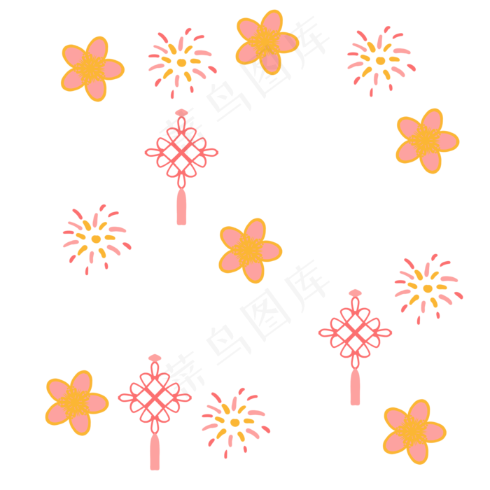 新年春节烟花底纹(2000X2000(DPI:300))psd模版下载
