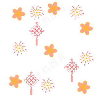 新年春节烟花底纹