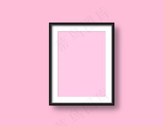 逼真的墙壁相框模型样机为您的设计。绘画现代空白艺术品。