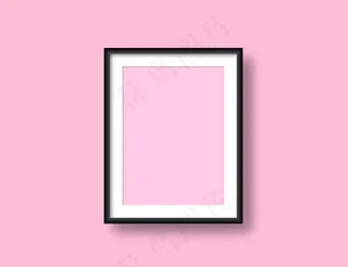 逼真的墙壁相框模型样机为您的设计。绘画现代空白艺术品。