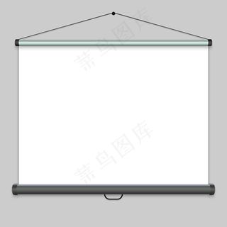 3d逼真投影屏幕，演示白板。矢量图解