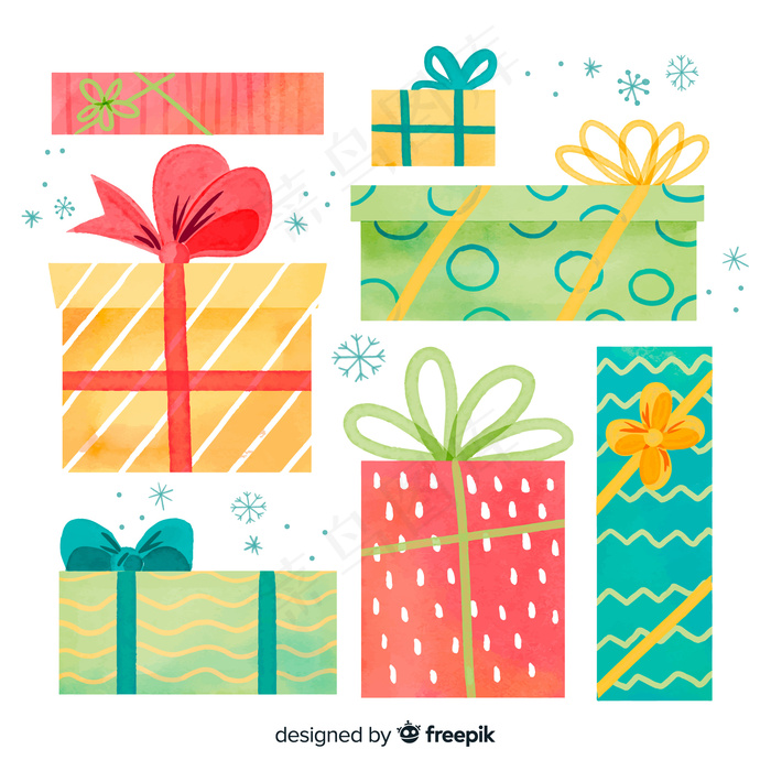 各种尺寸和形式的圣诞礼品盒