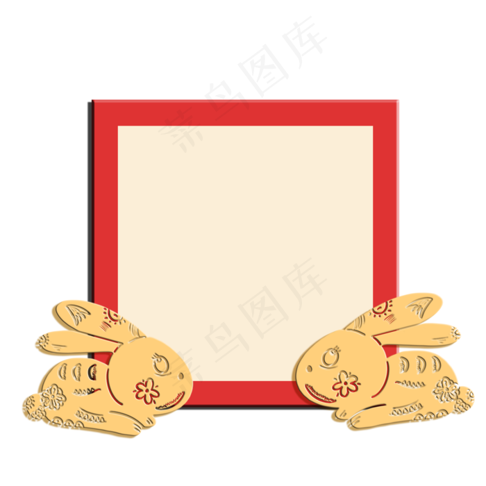 中秋中国风剪纸边框
