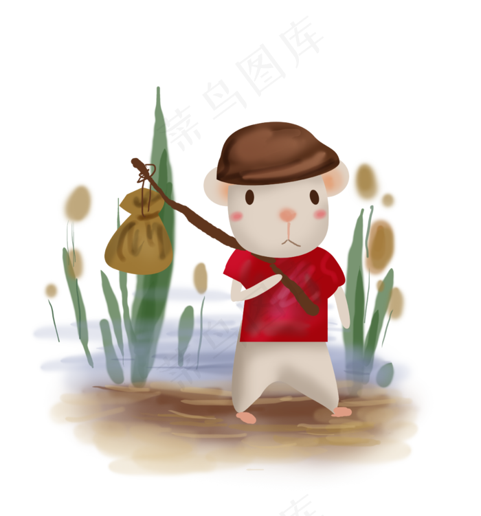 立秋秋天手绘小田鼠