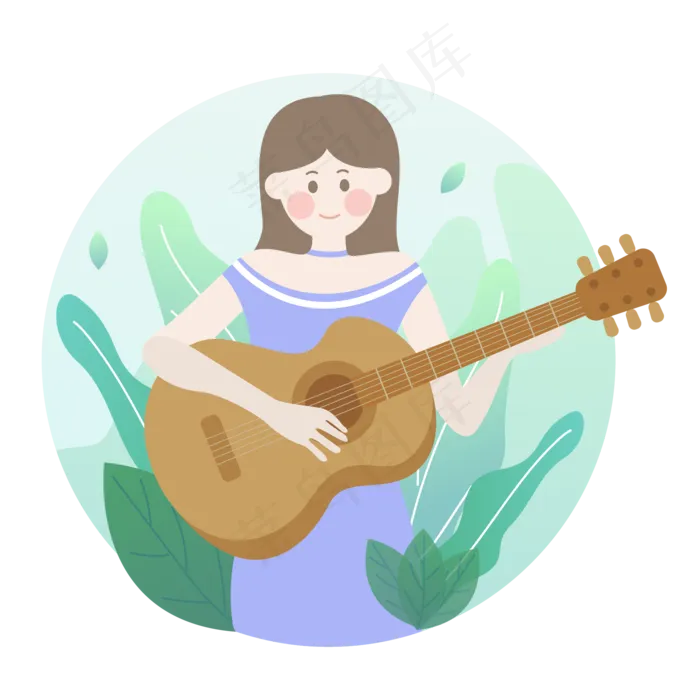 弹吉他少女(1082X2236(DPI:132))ai矢量模版下载