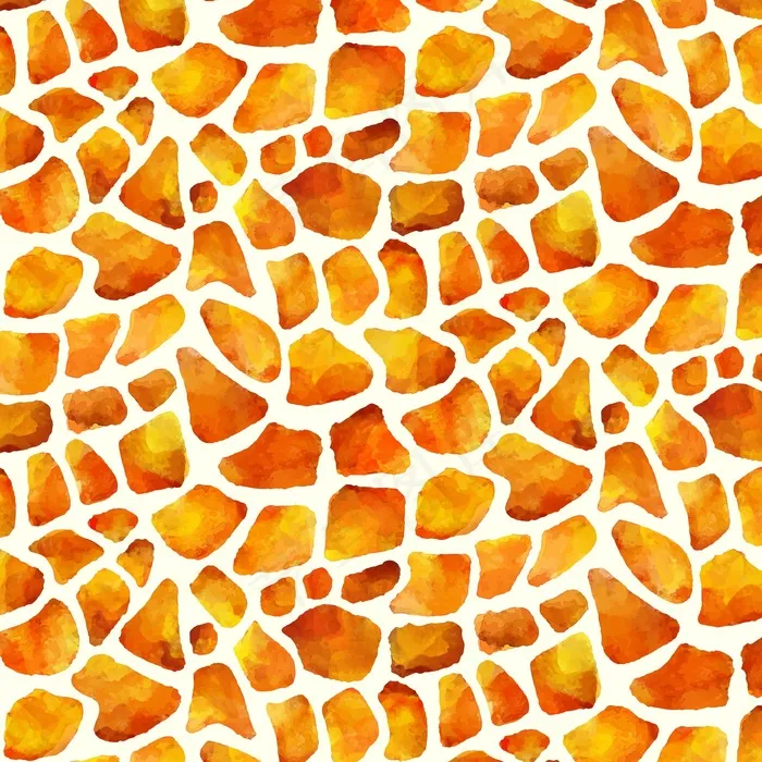 水彩画动物长颈鹿印花图案eps,ai矢量模版下载