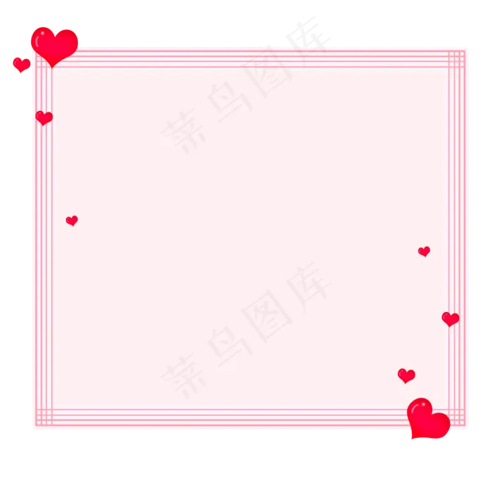 七夕节爱心红色边框对话框(2000X2000(DPI:300))psd模版下载