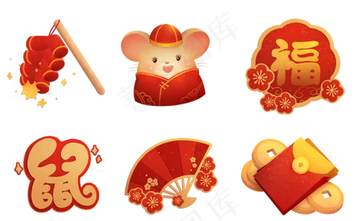 过年春节图标元素