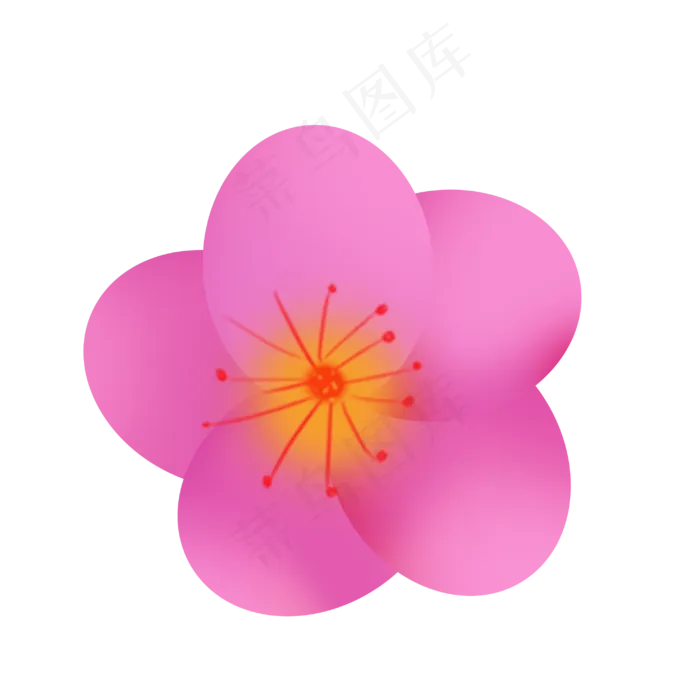 粉色立体梅花桃花png下载(2953X2953(DPI:300))psd模版下载