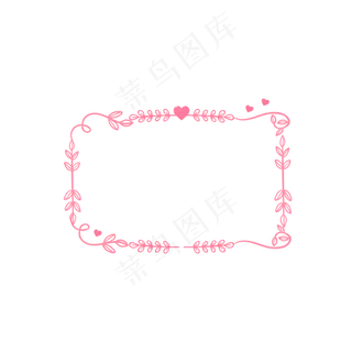 七夕情人节欧式粉色边框装饰