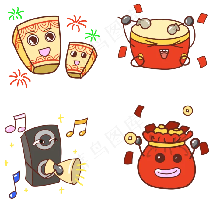 春节拟人灯笼大鼓音响(3000X3000(DPI:300))psd模版下载