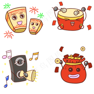 春节拟人灯笼大鼓音响