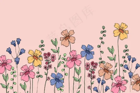 手绘弹簧背景 手绘弹簧背景
