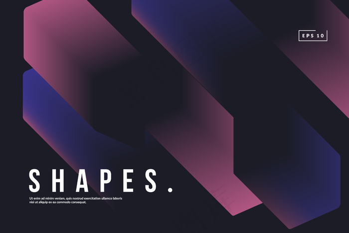 时尚的几何背景。渐变形状组成。eps,ai矢量模版下载