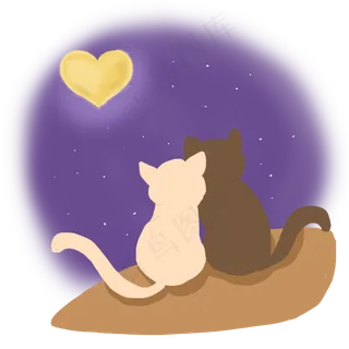中秋节月亮猫免抠手绘卡通元素 中秋节月亮猫免抠手绘卡通元素