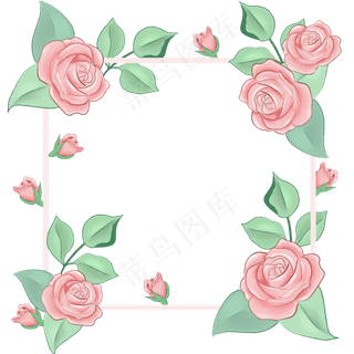 七夕情人节玫瑰花边框