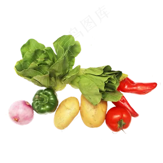 青菜葱辣椒土豆蔬菜组合