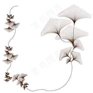 秋天主题银杏叶边框