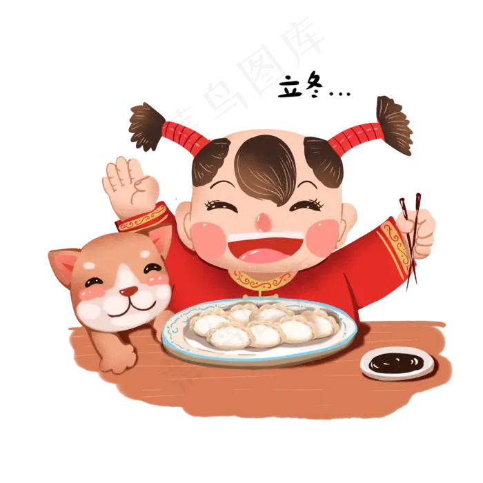 春节立冬冬至吃饺子插图(2000X2000(DPI:300))psd模版下载