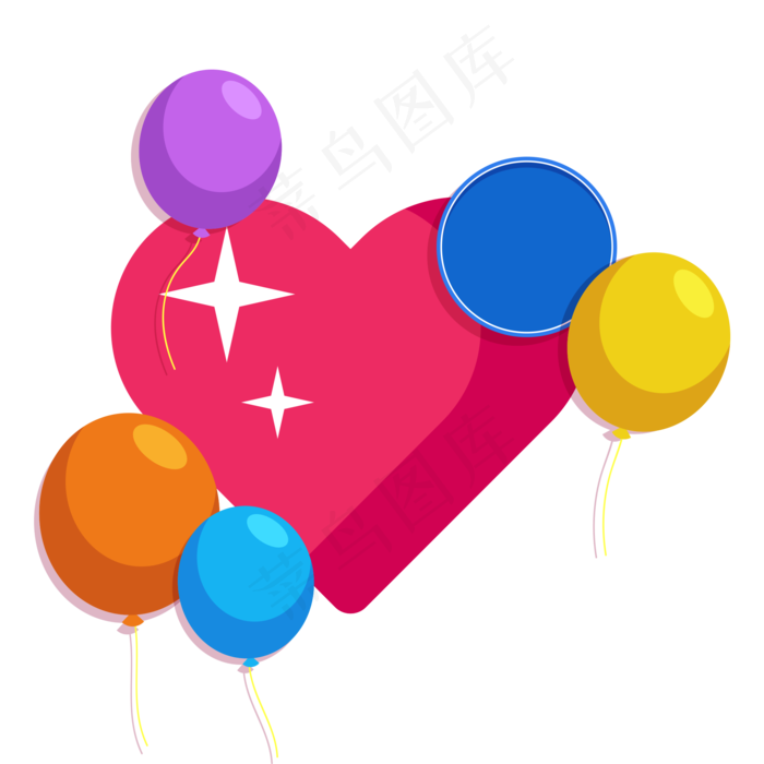 七夕情人节爱心促销标签图标