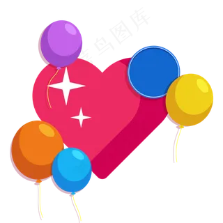 七夕情人节爱心促销标签图标