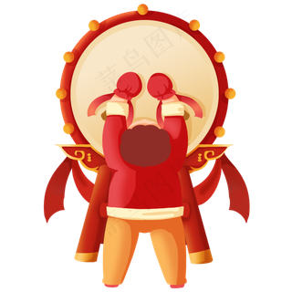 新年元旦过节敲鼓大鼓