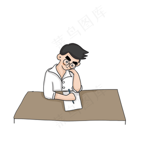 改作业的男老师元素
