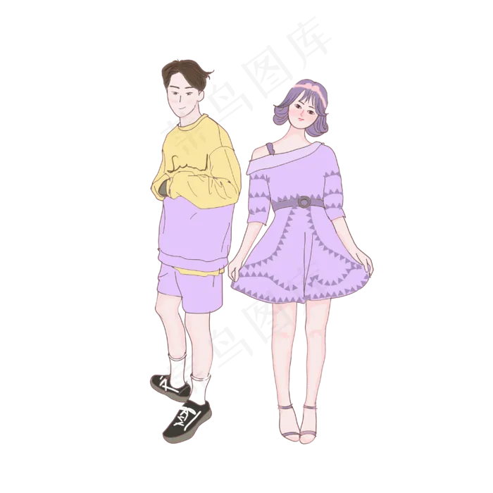 七夕香芋情人霸气女生害羞男生(3000X3000(DPI:300))psd模版下载