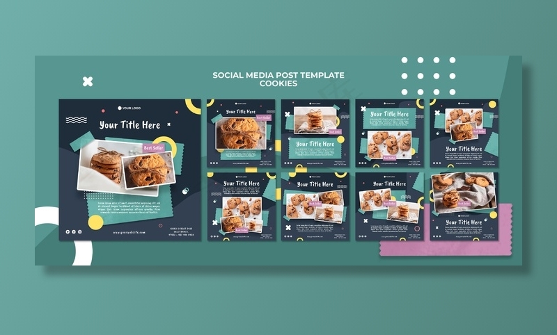 Cookie shop社交媒体帖子模板psd模版下载