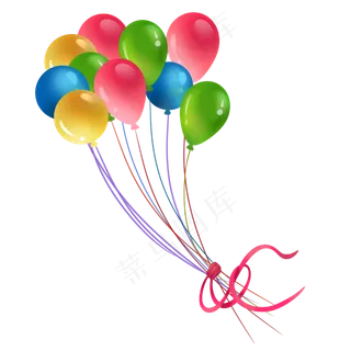 彩色气球庆典节日装饰,免抠元素