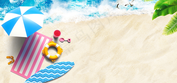 夏日海边合成背景