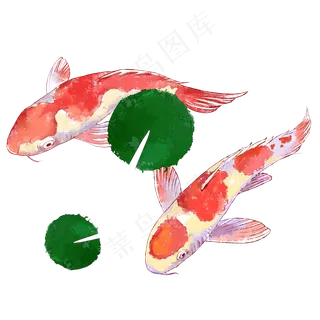 锦鲤水墨画,免抠元素 锦鲤水墨画,免抠元素