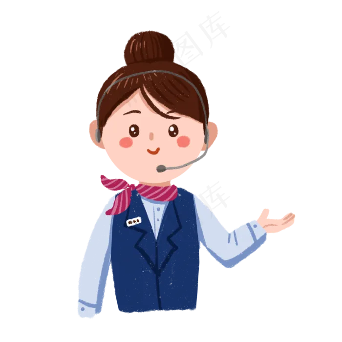 卡通客服职业女性PNG免抠素材,免抠元素