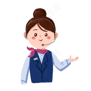 卡通客服职业女性PNG免抠素材,免抠元素