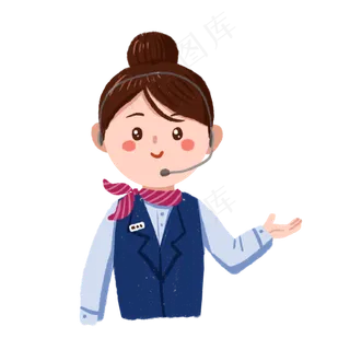 卡通客服职业女性PNG免抠素材,免抠元素