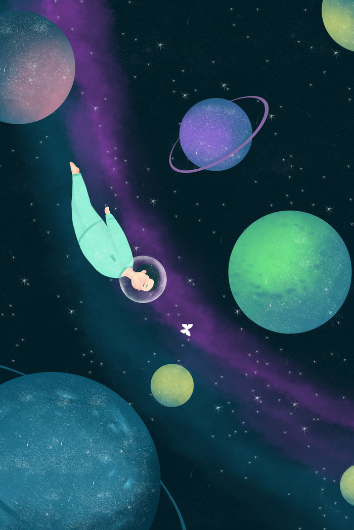 宇宙星空与梦中蝶