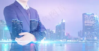 创意合成商人与城市