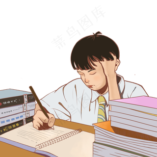 手绘写作业的孩子