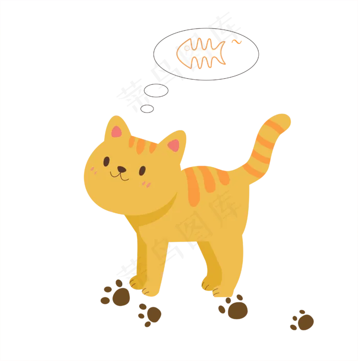 卡通动物猫咪想吃,免抠元素(2000X2000(DPI:3))ai矢量模版下载