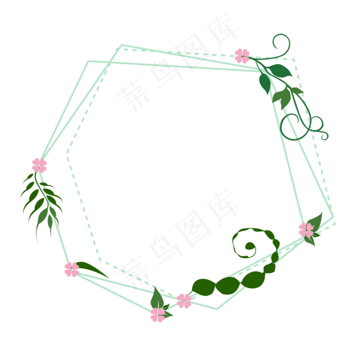 春季小清新花鸟边框,免抠元素