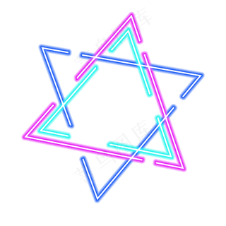 边框电商霓虹灯彩色光效元素设计,免抠元素