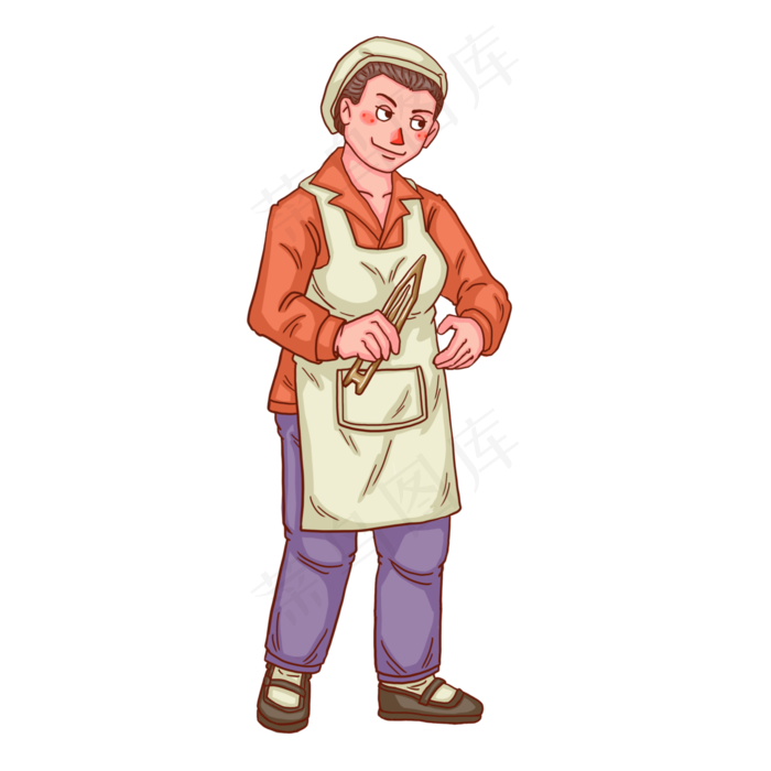 五一劳动节人物纺织女工人