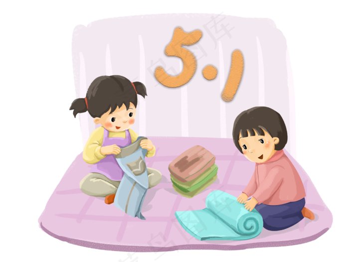 学生劳动清洁整理可爱五一光荣P