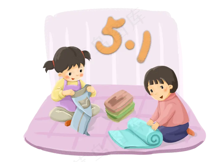 学生劳动清洁整理可爱五一光荣P(4000X3000(DPI:300))psd模版下载
