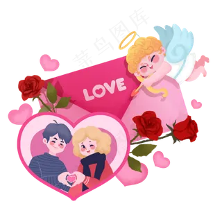 情人节丘比特告白情书