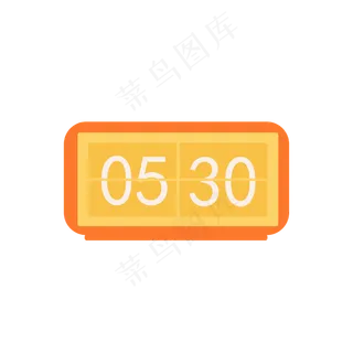 矢量手绘黄色钟表