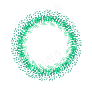 手绘免扣树叶花环