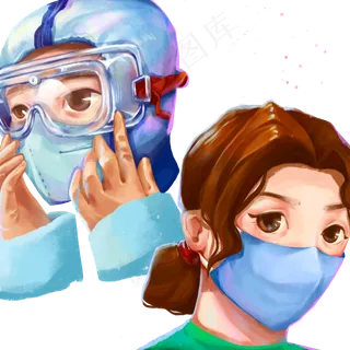 医护人员抗击疫情,免抠元素