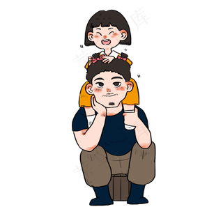 父亲节女孩给爸爸扎可爱辫子